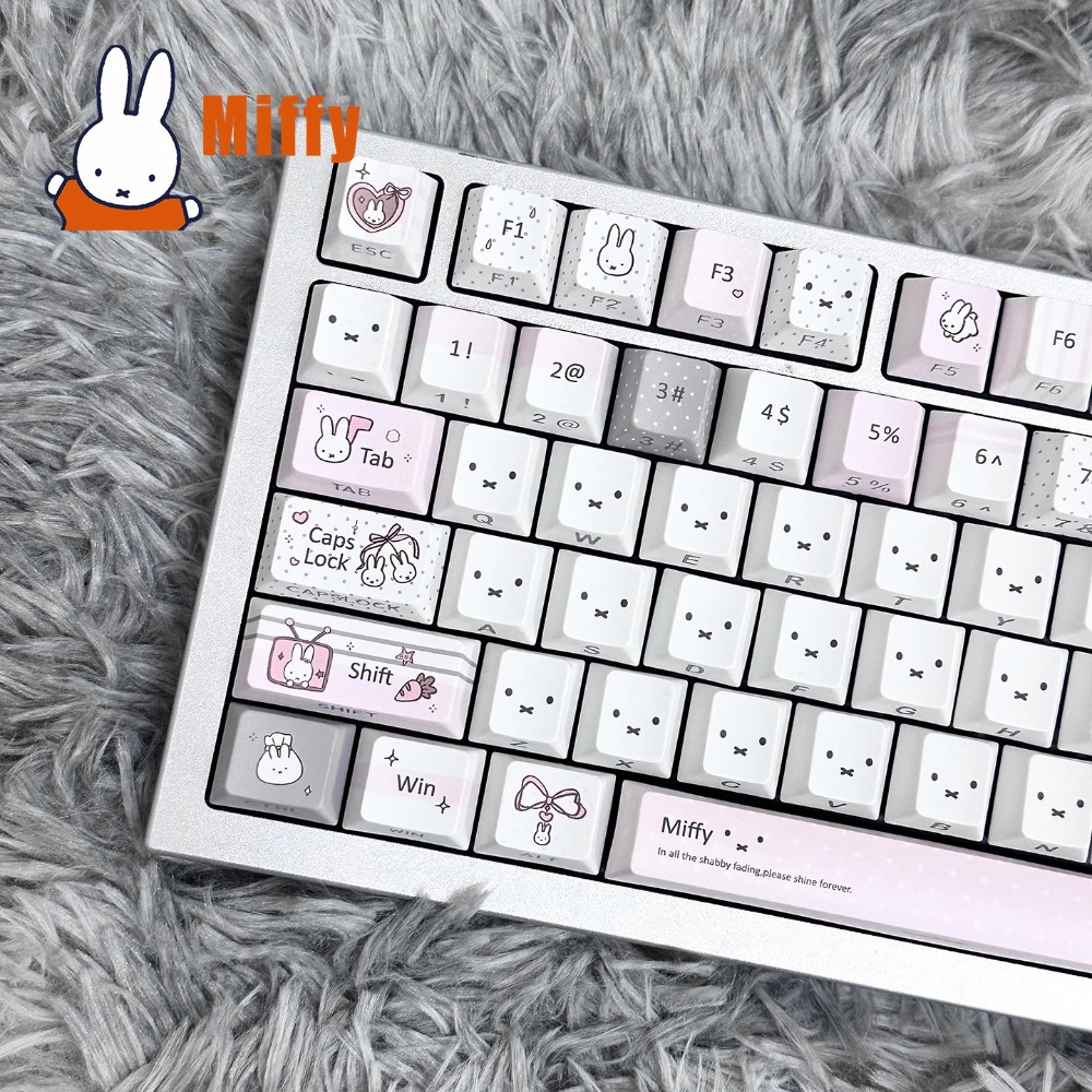 Keyboard Tenkeyless - Set Keycap Keyboard Mekanik Kawaii Miffy