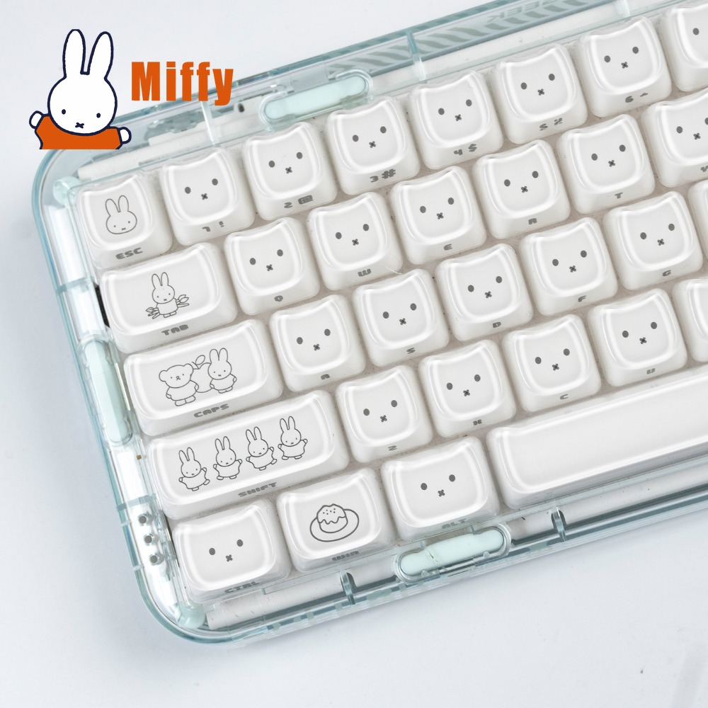 Keyboard Tenkeyless - Kawaii Miffy Keycaps Penutup Kunci Kelinci
