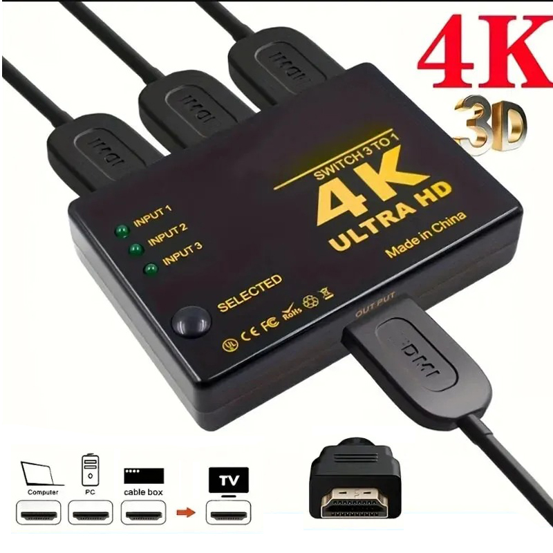 Esports Gaming Hub - Pengalih 4K Sakelar Kompatibel dengan HDMI