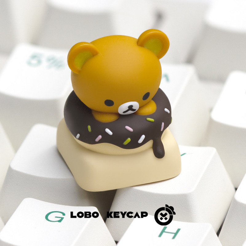 Keyboard Tenkeyless - Keycap Resin Rilakkuma Lucu Bertema Donat,