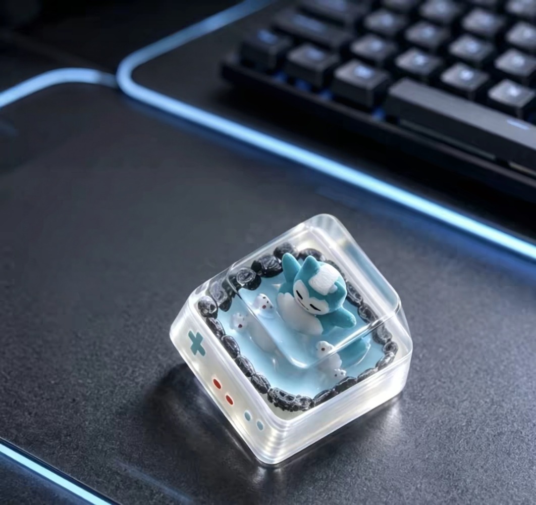 Keyboard Tenkeyless - Keycap Resin Transparan Pokémon Snorlax untuk