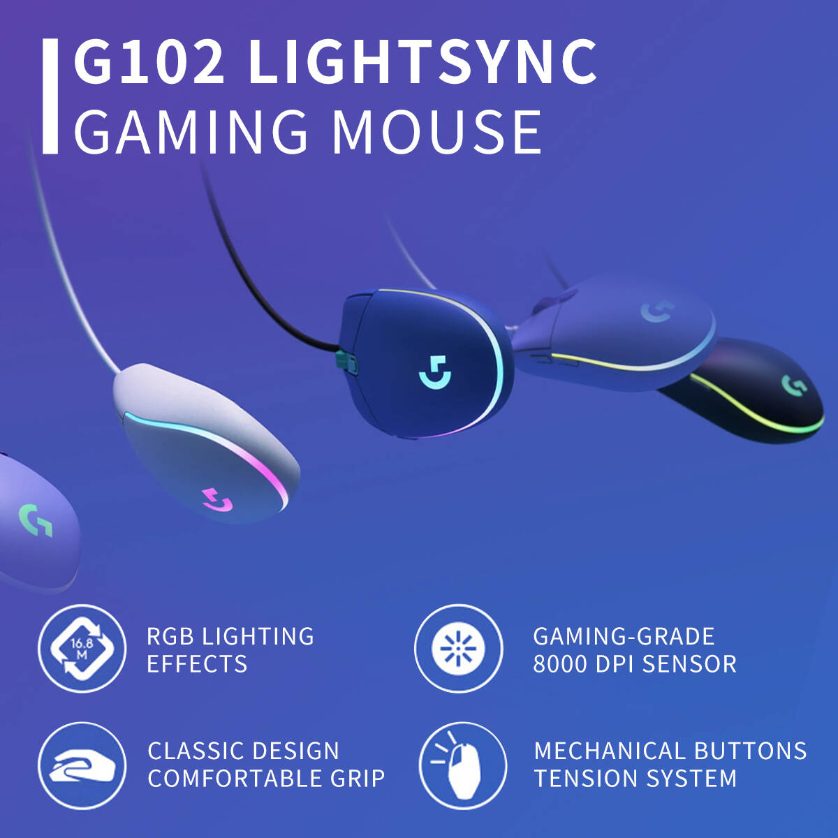 Mouse Gaming Logitech G102 Pro - Esports Gaming Competition ulasan dan harga