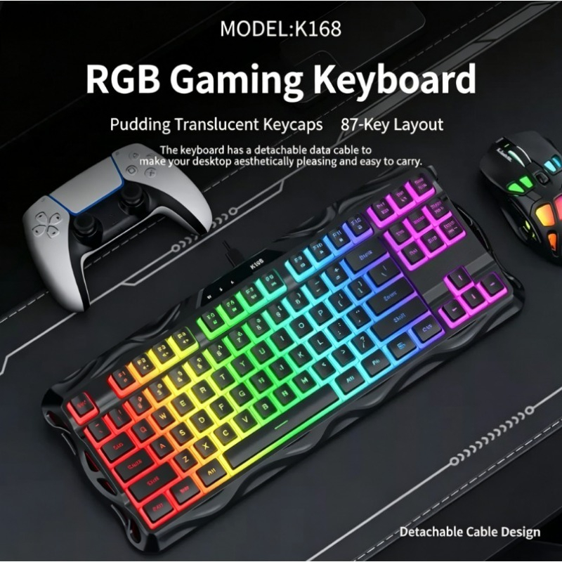K168 87 Tombol Keyboard Gaming - Esports Gaming Competition ulasan dan harga