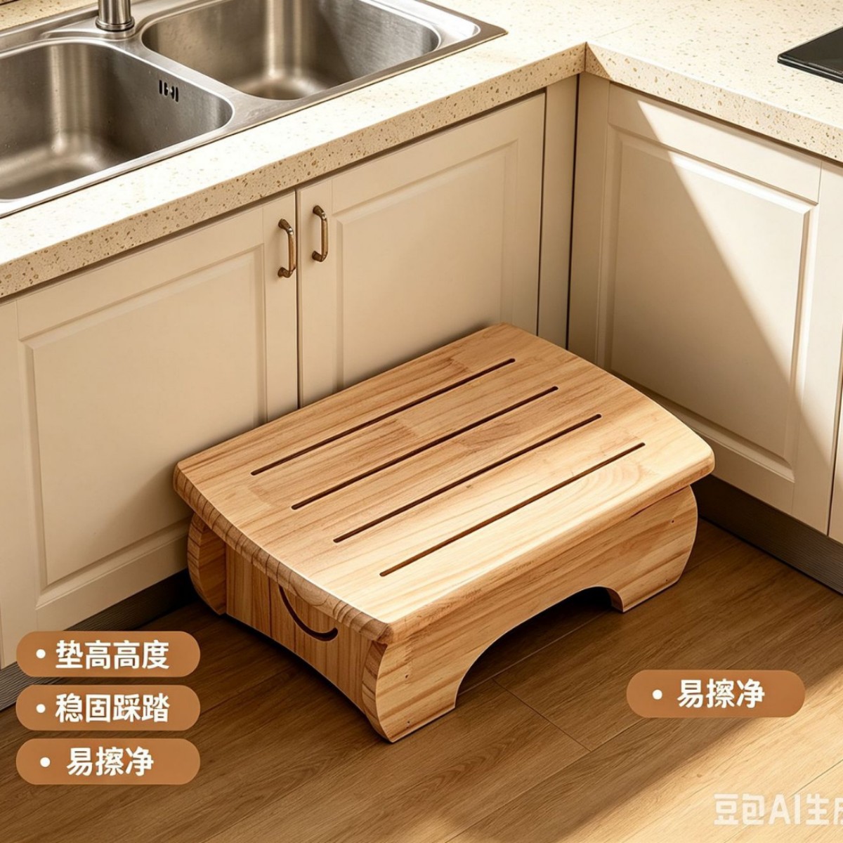 Bangku Kayu dengan Penyangga K - Footrest Under Desk ulasan dan harga