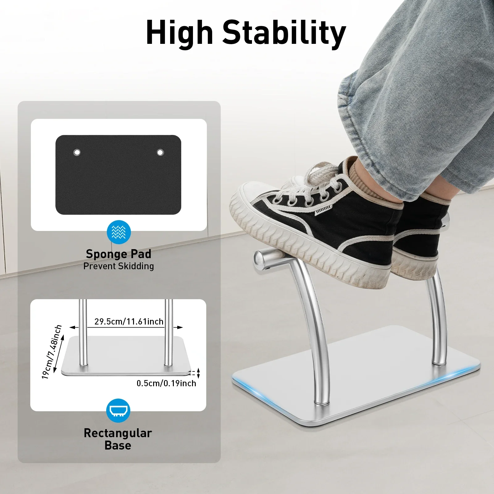 Sandaran Kaki Baja Tahan Karat - Footrest Under Desk ulasan dan harga